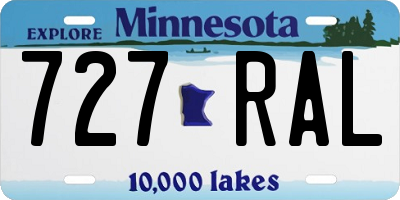 MN license plate 727RAL