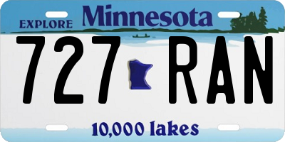 MN license plate 727RAN