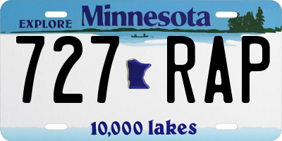 MN license plate 727RAP