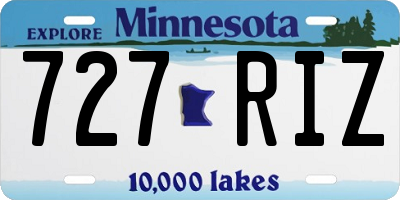 MN license plate 727RIZ