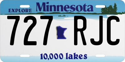 MN license plate 727RJC