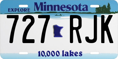 MN license plate 727RJK