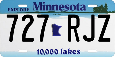 MN license plate 727RJZ