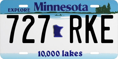 MN license plate 727RKE