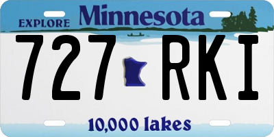 MN license plate 727RKI