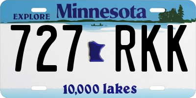 MN license plate 727RKK