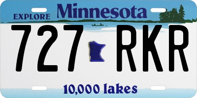 MN license plate 727RKR