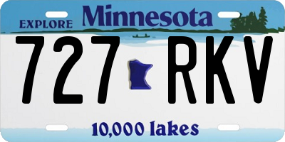 MN license plate 727RKV