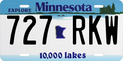 MN license plate 727RKW