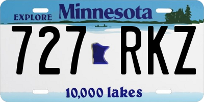 MN license plate 727RKZ