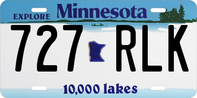 MN license plate 727RLK
