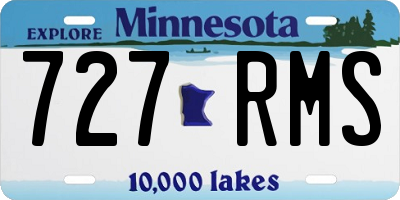 MN license plate 727RMS