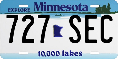 MN license plate 727SEC