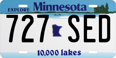 MN license plate 727SED