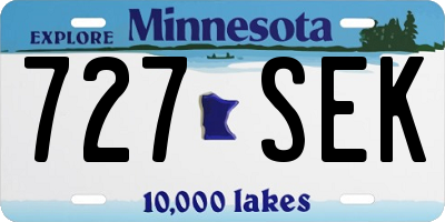 MN license plate 727SEK
