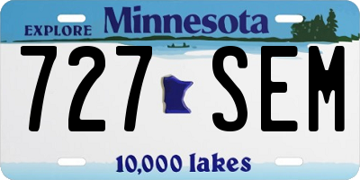 MN license plate 727SEM