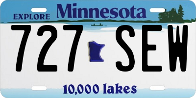 MN license plate 727SEW