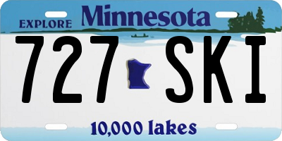 MN license plate 727SKI