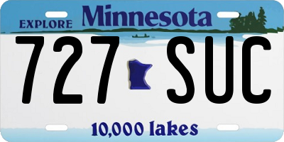 MN license plate 727SUC
