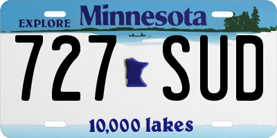 MN license plate 727SUD