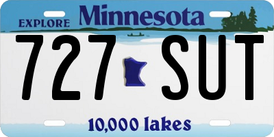 MN license plate 727SUT