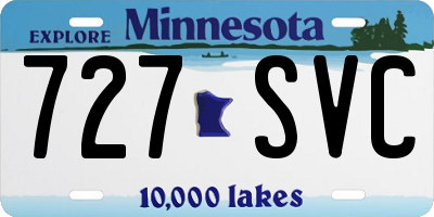 MN license plate 727SVC