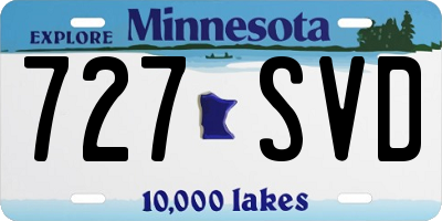 MN license plate 727SVD