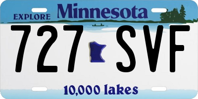 MN license plate 727SVF