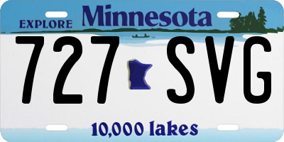 MN license plate 727SVG