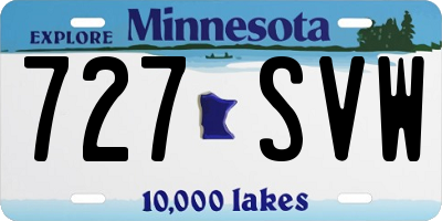 MN license plate 727SVW