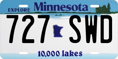 MN license plate 727SWD