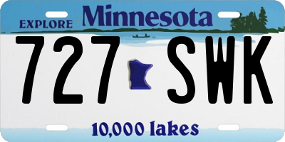 MN license plate 727SWK