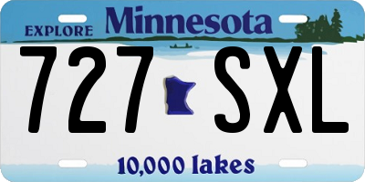 MN license plate 727SXL