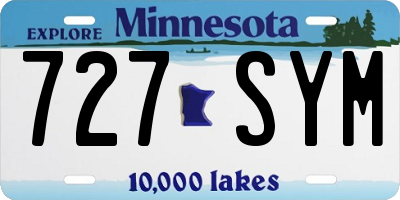 MN license plate 727SYM