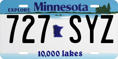MN license plate 727SYZ