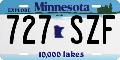 MN license plate 727SZF