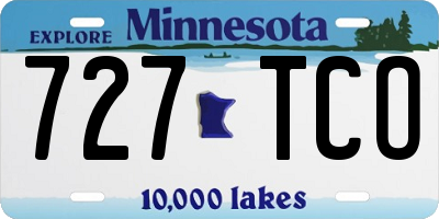 MN license plate 727TCO