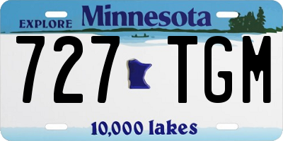 MN license plate 727TGM