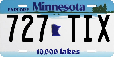 MN license plate 727TIX