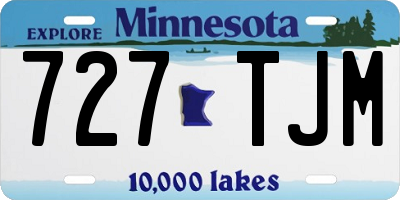 MN license plate 727TJM