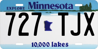 MN license plate 727TJX