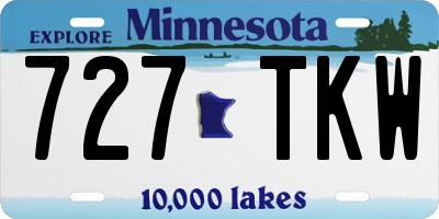 MN license plate 727TKW