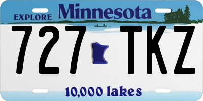 MN license plate 727TKZ