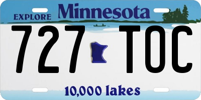 MN license plate 727TOC