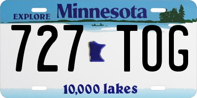 MN license plate 727TOG