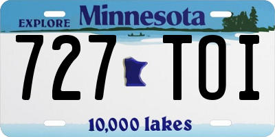 MN license plate 727TOI