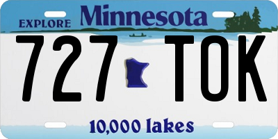 MN license plate 727TOK