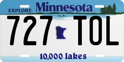 MN license plate 727TOL