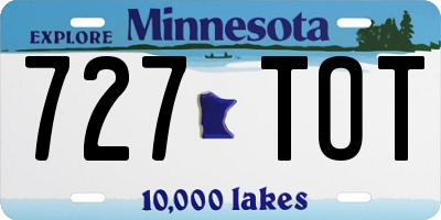 MN license plate 727TOT