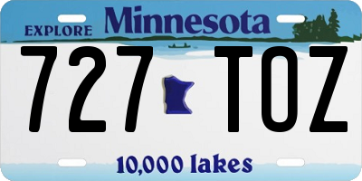 MN license plate 727TOZ
